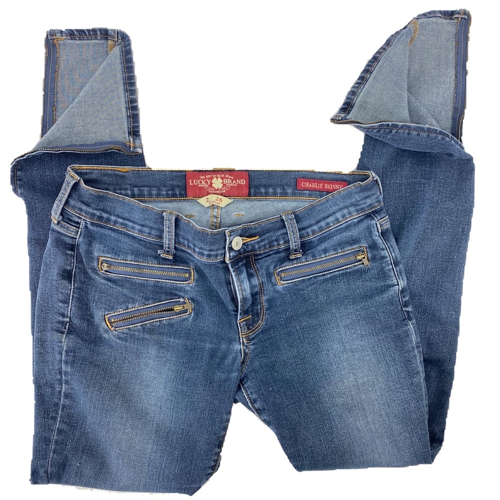 Lucky Charlie Skinny Zipper Low Rise Jean 26